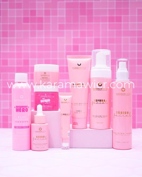 Kit Skin Care Completo de colágeno + 2 Exfoliantes (quimico + fisico) Karamawi Skin